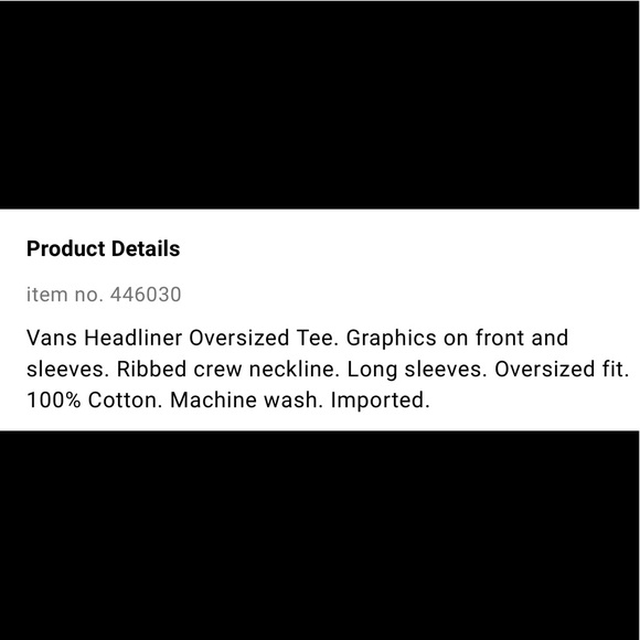 NWT Vans Headliner Oversized Tee - Picture 6 of 7